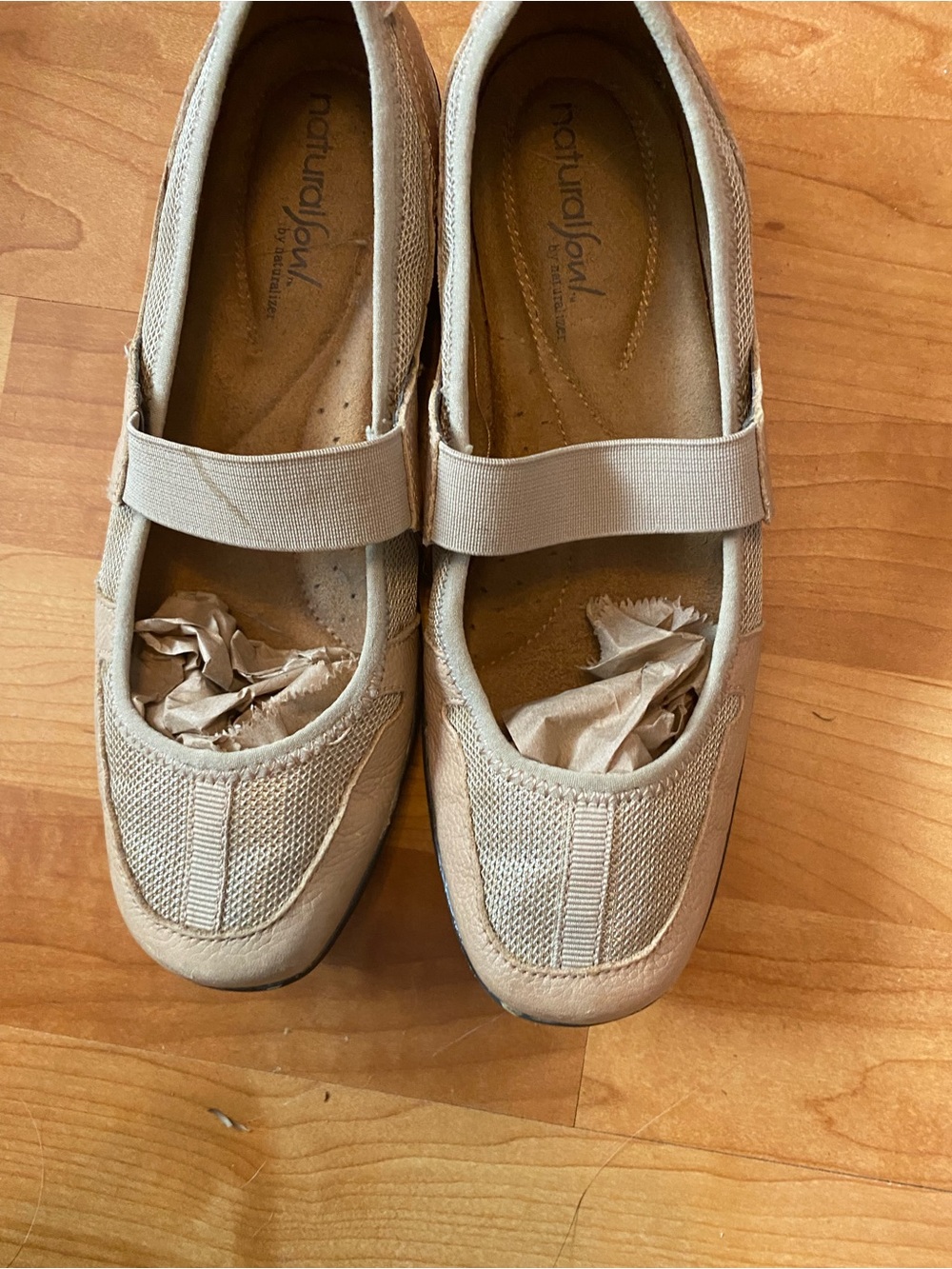 Natural Soul Neutral Tan Mary Jane Comfort Flats